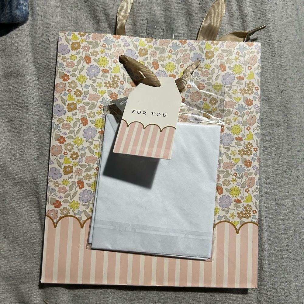 Fringe Studio Floral Gift Bag with Tag - Pink, Yellow, Purple